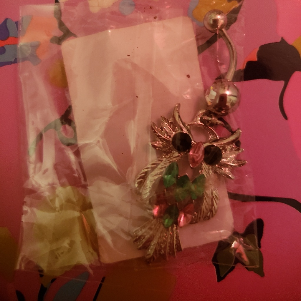 Nwot Owl Dangle Curved Barbell Body Jewelry